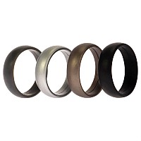 ROQ Silicone Wedding Ring for Men, Size 16, 4 Pack