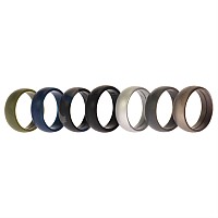 ROQ Silicone Wedding Ring Set for Men, Size 14, 7 Colors