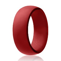 ROQ Red Silicone Wedding Ring for Men, Size 7, 8mm Wide