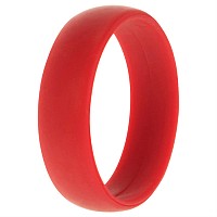 ROQ Men's Red Silicone Wedding Ring, Size 16, 8mm Wide