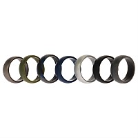 ROQ Silicone Wedding Ring Set for Men, 7 Pack, Size 13