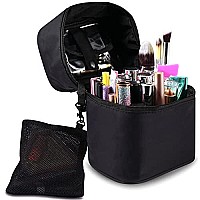 Makeup Brush Organizer Artist Makeup Bag Brushes Set Case Professional Travelling Brush Pen Pencil Holder Make Up Cup Storage Organizer Case Pencil Pouch Cosmetic Bag for Travel (Black)