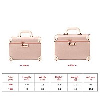 urecity Portable Retro Leather Makeup Train Case Cosmetic Organizer Case Leather Storage Box with Combination Lock (12.5