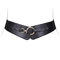 Jasgood Womens Fashion Vintage Wide Elastic Stretch Waist Belt With Interlock Buckle Halloween Belt