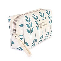 Riah Fashion Portable Travel Clutch Cosmetic Makeup Pouch Bag Toiletry Organizer Purse Wristlet Stripe Floral Plaid Cork R