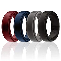 ROQ Men's Silicone Wedding Rings 4-Pack - Size 5, Multi-Color