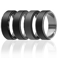 ROQ Silicone Wedding Ring for Men, Size 13, 4 Pack