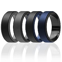 ROQ Men's Silicone Wedding Ring, 8mm, Size 15, 4