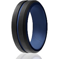 ROQ Silicone Rubber Wedding Ring Set for Men, Size 12, 4 Pack