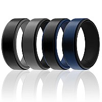 ROQ Men's Silicone Wedding Ring, Comfort Fit, Size 16, 4 Pack