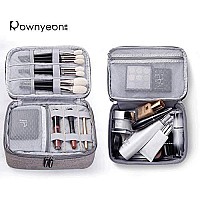 Rownyeon Makeup Train Cases Travel Makeup Bag Waterproof Portable Cosmetic Cases Organizer With Adjustable Dividers For Cosmetic