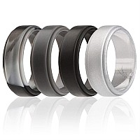 ROQ Silicone Wedding Ring Set - 4 Pack, Size 5, Multi-