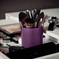 Narwey Makeup Brush Holder Travel Brushes Case Bag Cup Storage Dustproof For Women Purple