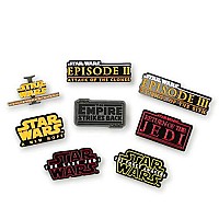 Star Wars Movie Title Pin Collection | Exclusive Poster Title Pin From Each Episode | Set Of 8 Unique Pins