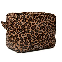 JIU HONG CHAO Leopard Cosmetic Bags Big Cheetah Print Makeup Bag Lightweight Canvas Travel Toiletry Purses Accessories Organizer Pouch Gifts for Women