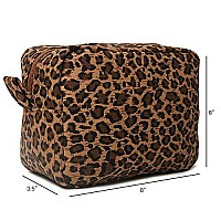 JIU HONG CHAO Leopard Cosmetic Bags Big Cheetah Print Makeup Bag Lightweight Canvas Travel Toiletry Purses Accessories Organizer Pouch Gifts for Women