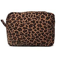 JIU HONG CHAO Leopard Cosmetic Bags Big Cheetah Print Makeup Bag Lightweight Canvas Travel Toiletry Purses Accessories Organizer Pouch Gifts for Women