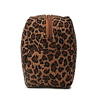 JIU HONG CHAO Leopard Cosmetic Bags Big Cheetah Print Makeup Bag Lightweight Canvas Travel Toiletry Purses Accessories Organizer Pouch Gifts for Women