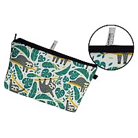 Loomiloo Cosmetic Bag For Women Adorable Roomy Makeup Bags Travel Water Resistant Toiletry Bag Accessories Organizer Sloth Slo