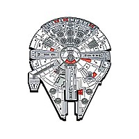 Star Wars Jewelry Unisex Adult Stainless Steel Millennium Falcon Pin, Grey, One Size