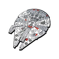 Star Wars Jewelry Unisex Adult Stainless Steel Millennium Falcon Pin, Grey, One Size