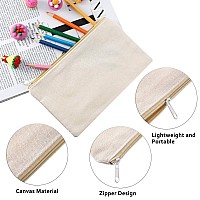 Meekoo 16 Pack Multipurpose Cosmetics Bag With Zipper Canvas Makeup Pouches Travel Toiletry Bag Pen Pencil Bag Blank Diy Craft