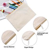 Meekoo 16 Pack Multipurpose Cosmetics Bag With Zipper Canvas Makeup Pouches Travel Toiletry Bag Pen Pencil Bag Blank Diy Craft