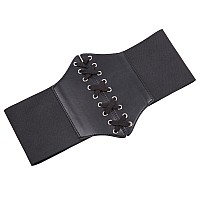 Grace Karin Laceup Cinch Plus Size Belt Tied Corset Elastic Waist Belt Festival Halloween3Xlblack