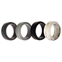 ROQ 4-Pack Silicone Wedding Rings for Men - Size 5