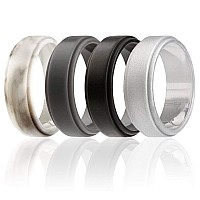 ROQ 4-Pack Silicone Wedding Rings for Men - Size 5