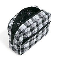 Vera Bradley Women's Cotton Large Cosmetic Makeup Organizer Bag, Kingbird Plaid, One Size