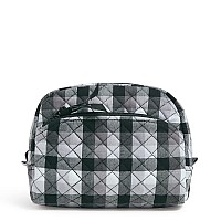 Vera Bradley Womens Cotton Medium Cosmetic Makeup Organizer Bag Kingbird Plaid One Size