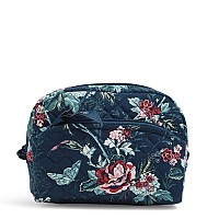 Vera Bradley Women's Cotton Medium Cosmetic Makeup Organizer Bag, Rose Toile - Recycled Cotton, One Size