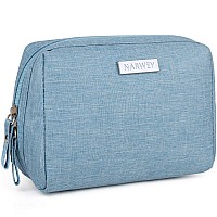 Narwey Small Makeup Bag For Purse Travel Makeup Pouch Mini Cosmetic Bag For Women Small Sky Blue