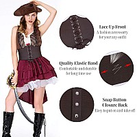 Whippy Womens Laceup Corset Elastic Waist Belt Tied Waspie Wide Belt For Women Halloween Costume Coffee L