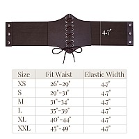 Whippy Womens Laceup Corset Elastic Waist Belt Tied Waspie Wide Belt For Women Halloween Costume Coffee L