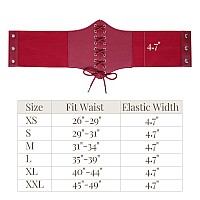 Whippy Womens Laceup Corset Elastic Waist Belt Tied Waspie Wide Belt For Women Halloween Costume Red Xxl