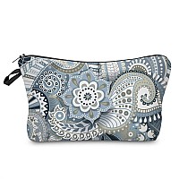 Deanfun Cosmetic Bag For Women Mandala Flowers Waterproof Makeup Bags Roomy Toiletry Pouch Travel Accessories Gifts 51559