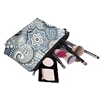 Deanfun Cosmetic Bag For Women Mandala Flowers Waterproof Makeup Bags Roomy Toiletry Pouch Travel Accessories Gifts 51559