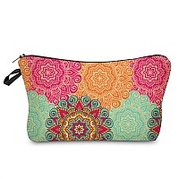 Deanfun Cosmetic Bag For Women Mandala Flowers Waterproof Makeup Bags Roomy Toiletry Pouch Travel Accessories Gifts 51560