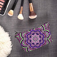 Deanfun Cosmetic Bag For Women Mandala Flowers Waterproof Makeup Bags Roomy Toiletry Pouch Travel Accessories Gifts 51466