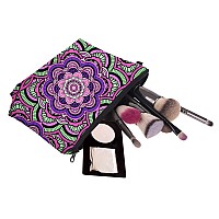 Deanfun Cosmetic Bag For Women Mandala Flowers Waterproof Makeup Bags Roomy Toiletry Pouch Travel Accessories Gifts 51466