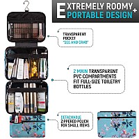 Large Travel Hanging Toiletry Bag For Women With Jewelry Organizer Folding Bathroom Toiletry Cosmetic Organizer Xl Hanging T