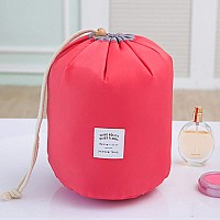 Euow Travel Cosmetic Bags Barrel Makeup Bagwomengirls Portable Foldable Cases Multifunctional Toiletry Bucket Bags Round Orga