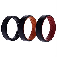 ROQ Silicone Wedding Ring Set for Men, 8mm, Size 16,