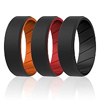 ROQ Silicone Wedding Ring Set for Men, 8mm, Size 16,