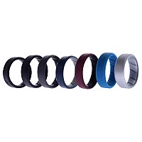 ROQ 8mm Silicone Rubber Wedding Ring for Men, Size 15, 