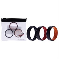 ROQ Silicone Wedding Ring Set for Men, 8mm, Size 15,