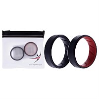 ROQ Silicone Wedding Ring for Men, 8mm, Black & Red, Size