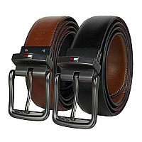 Tommy Hilfiger Mens Reversible Belt, BlackDeep Tan, Large (38-40)